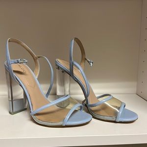 ALDO PVC BABY BLUE BLOCK HEEL SLINGBACKS - WORN ONCE-